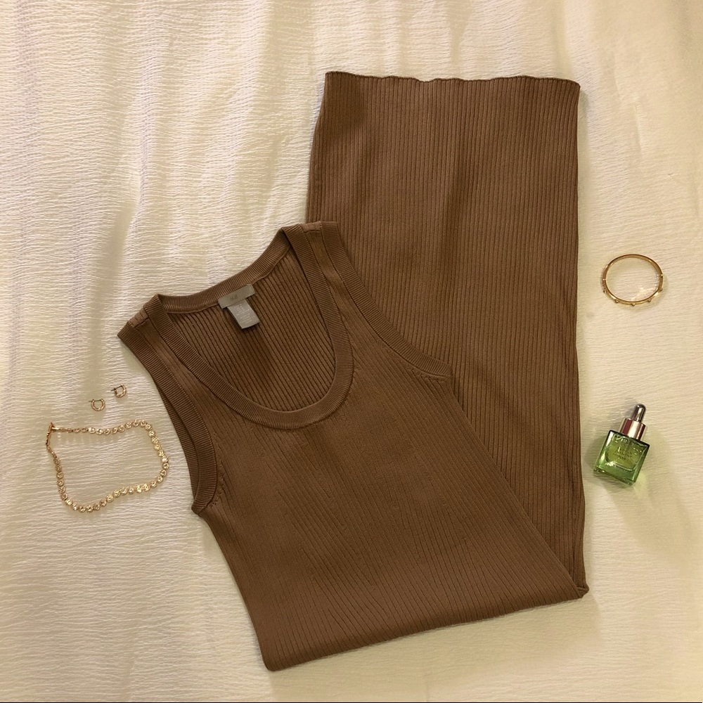 H&M LONG BROWM DRESS